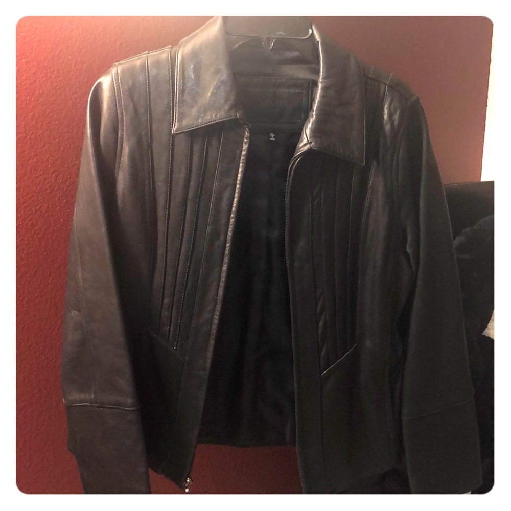 Black leather jacket